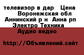 телевизор в дар › Цена ­ 10 - Воронежская обл., Аннинский р-н, Анна рп Электро-Техника » Аудио-видео   